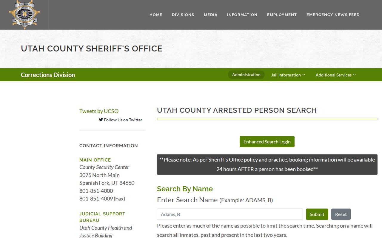 Pleasant Grove resident lookup Utah County jail search